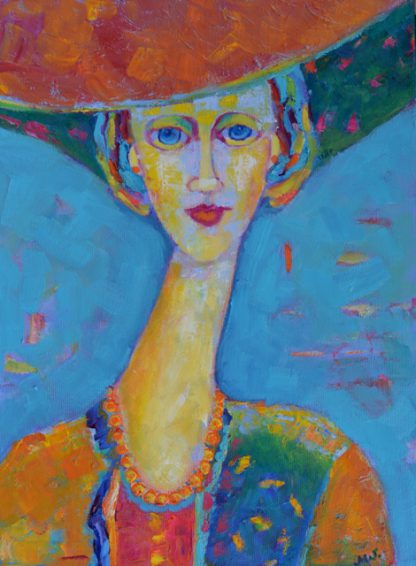 portret olejny kobiety w kapeluszu obraz Amedeo Modigliani