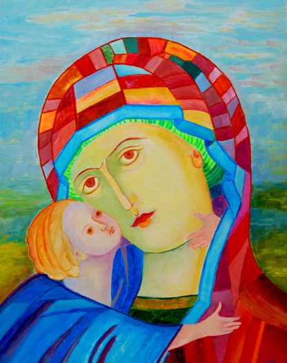Madonna z Dzieciątkiem ikona Włodzimierska obraz olejny na sprzedaż Magda Walulik