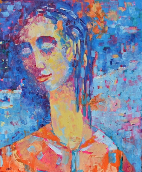 kobieta olej na płótnie obraz Magdaleny Walulik_Malarstwo_polskie_format 5- x 65 cm