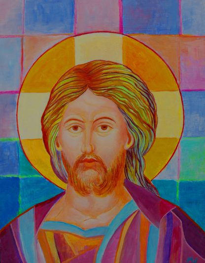 Ikona Pana Jezusa Chrystus Pantokrator obraz olejny Magdalena Walulik