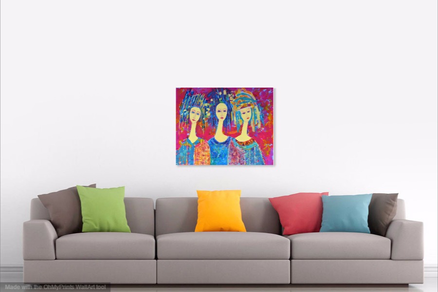 Obraz Trzy anioły - obrazy na płótnie duże kolorowe 