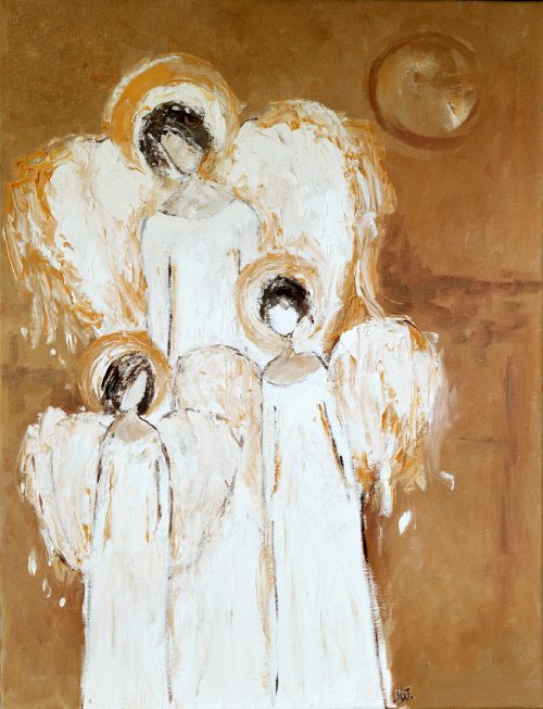 trzy anioły obraz olejny na płótnie