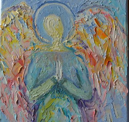 Anioł na prezent w pastelowych kolorach, obraz olejny