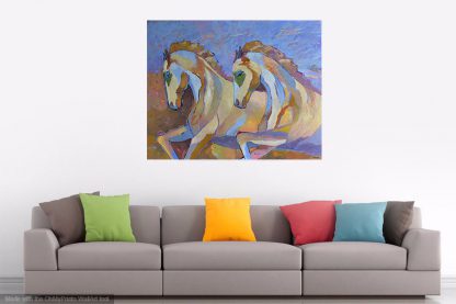 Konie w galopie obraz na płótnie nowoczesne obrazy 80 x 100