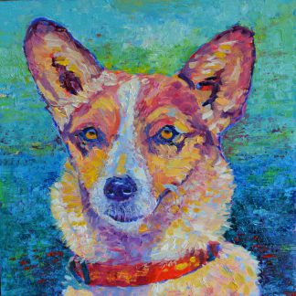 Portret psa ze zdjęcia obraz olejny 40 x 40
