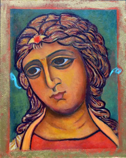 Anioł Gabriel ikona ręcznie malowana na płycie mdf