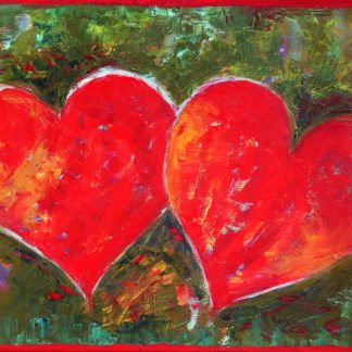 Ręcznie malowany obraz na prezent Dwa serca