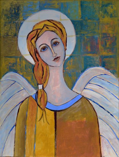 Obraz złoty anioł z pięknymi skrzydłami 50 x 65