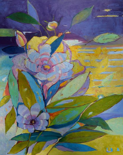 Peony flower large oil painting