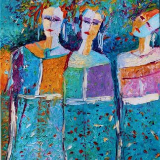 Trzy kobiety obraz olejny z postaciami