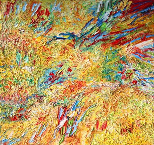 Abstrakcja Zielona impresja impasto